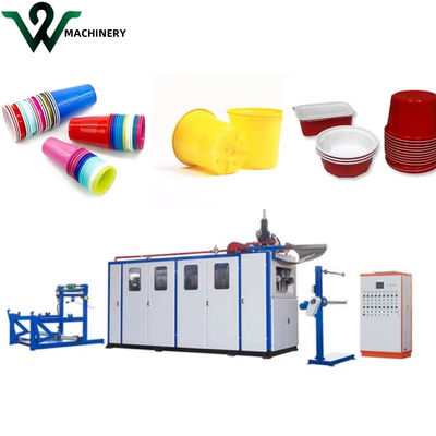 11KW de puissance de chauffage Machine de fabrication de pots de fleurs en plastique entièrement automatique pour la production de boîtes de tasses en plastique et de gâteaux