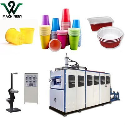Machine de thermoformage en plastique entièrement automatique pour tasse en plastique jetable boîte à pizza en plastique boîte à biscuits boîte à gâteaux