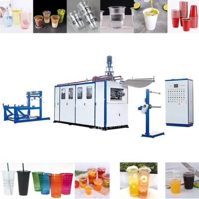 Machine de thermoformage à grande vitesse de tasse à thé au lait avec système de contrôle PLC
