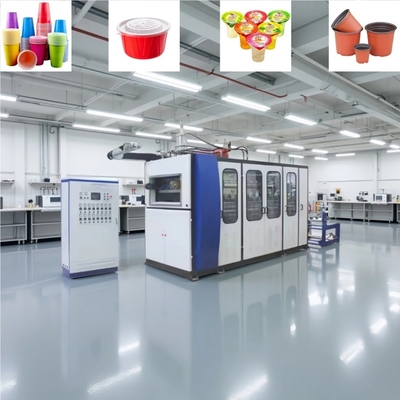 Machine de thermoformage de plastique contrôlée par automate programmable (PLC) pour gobelets et récipients